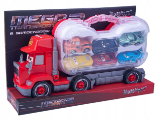 Rozprávkové autíčko - TIR Maniek Lawet pre krútenie + kufor a 6 vozov