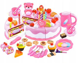 Detská kuchynka - Torta pre rezanie + príbory džbán Y139
