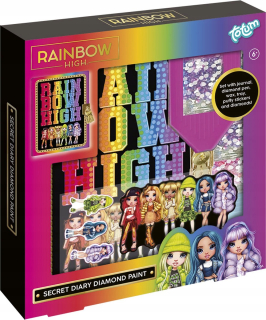 Diár diamantová výšivka mozaika Rainbow High