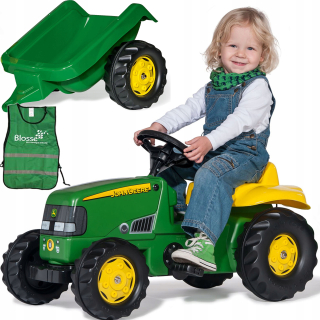 Traktor - Traktor na pedáloch John Deere + Rolly Toys prívesom