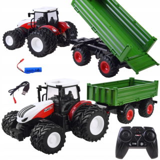Traktor na diaľkové ovládanie + zelený príves RC0602