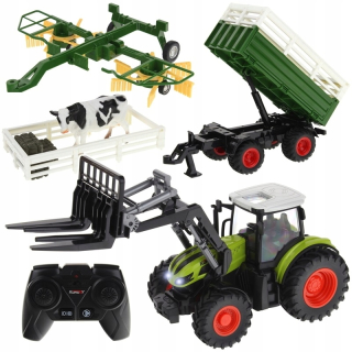 RC auto - Traktor s diaľkovým ovládatým hakleom prívesom