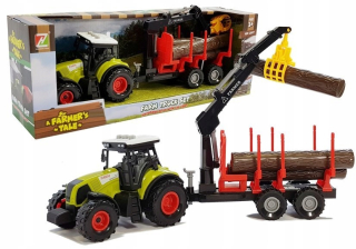 Traktor - Traktor s prívesom na drevo drevený rám HDS 5847