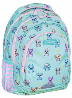 AstraBag viackomorový školský batoh Odtiene ružovej, Odtiene zelenej, Viacfarebná 20 l