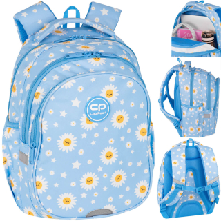 CoolPack viackomorový školský batoh biely, Odtiene modrej, Odtiene žltej a zlatej 21 l