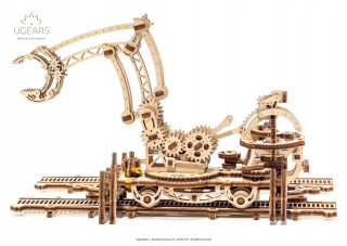Drevená dráha pre deti - Ugears rail manipulátor 3D puzzle