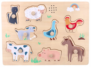 Drevená puzzle puzzle 1+ hudobná hádanka pre jedno rok -year -old dieťa 12m+