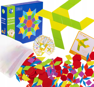 Montessori puzzle bloky Drevené Puzzle 155el