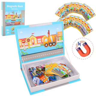 Magnetická stavebnica - Magnetické puzzle magnetibook vozidlá puzzle