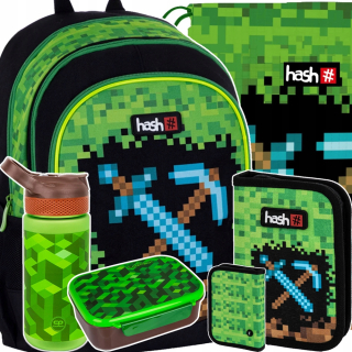 Hash viackomorový školský batoh čierny, Odtiene hnedej a béžovej, Odtiene zelenej, Viacfarebný 20 l + 4 ďalšie produkty