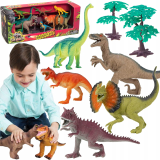 VEĽKÉ DINOSAURY FÓRKY TYRANOSAURUS SPINOSAURUS SADA 10 DOPLNKOV