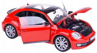 Autíčko pre deti - Volkswagen Beetle Model Metal Welly 1:24 Red