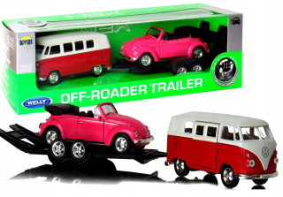 Autíčko pre deti - Volkswagen Bus T2 3v1 Laweta Beetle 1:34 Welly