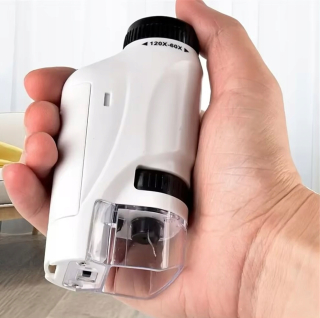 VRECKOVÝ MIKROSKOP PRE DETI A MLÁDEŽ - ZOOM 60x až 120x LED SVETLO