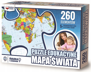 260 VZDELÁVACÍ HÁDANKA MAPA SVETA, ZÁPAD