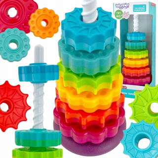 VZDELÁVACIA PYRAMÍDA TWISTED VEŽA WOOPIE BABY PUZZZ