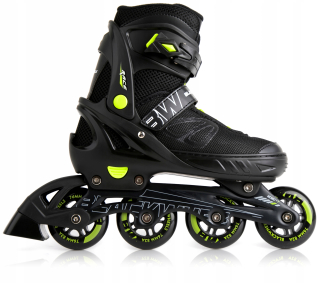 Blackwheels Sonic nastaviteľné kolieskové korčule čierno-zelené, veľkosti 33-36