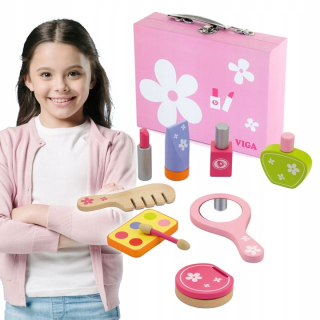 Detský kozmetický stolík - Viga hračky obliekanie tabuľky make-up set 9 prvky