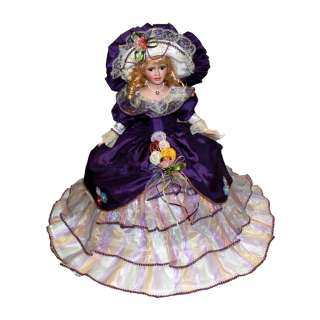 Porcelánová bábika - Vintage elegantná viktoriánska porcelánová bábika