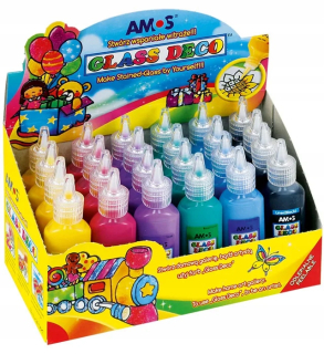 Farby na sklo Amos 24 ks x 22 ml