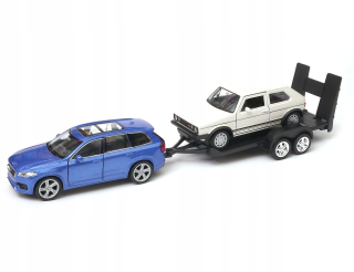Autíčko pre deti - VOLVO XC90 VOLKSWAGEN GOLF AND GTI LAWETA 1:34 Welly