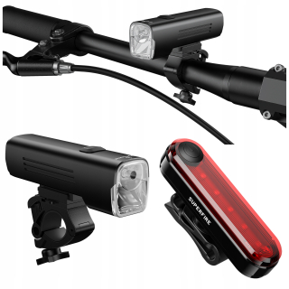 Svetlá na bicykel SuperFire BL12 1200 lm batéria + zadné svetlá na bicykel Superfire BTL01 červené