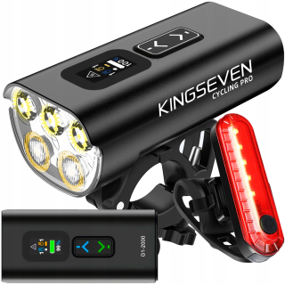 Osvetlenie na bicykel KINGSEVEN G1-2000 + zadné svetlo 2000 lm batéria