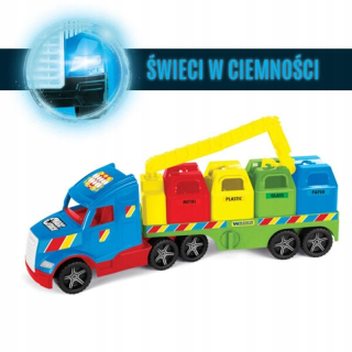 Smietiarské autíčko - Wader 36320 Čarovná Truck Garbage svietia v tme