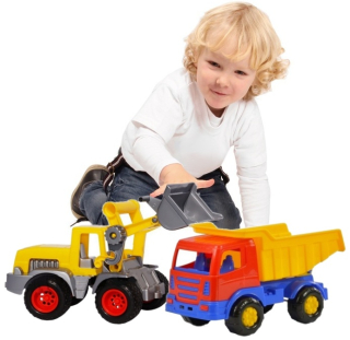 Detský báger - Wader Truck sklápač + Traktor Charger