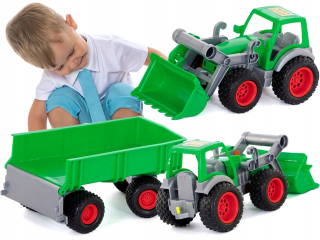Traktor - Brodivých vtákov Traktor s nabíjačka + gumové prívesy Kolesá