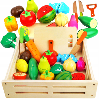 Detská kuchynka - Zelenina. Rezanie ovocia. Drevený XXL na magnete