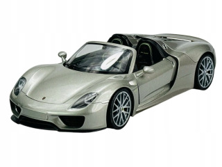 WELLY PORSCHE 918 SPYDER STRIEBORNÁ 1:24 NOVÝ KOVOVÝ MODEL 24055
