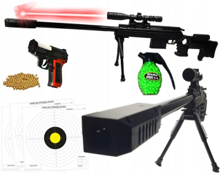 Detská zbraň - GREAT KW777 Rifle + Gun + Shields + Balls