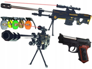 Detská zbraň - Veľká KW888 Rifle + Gun A.238 + 1000 loptičiek