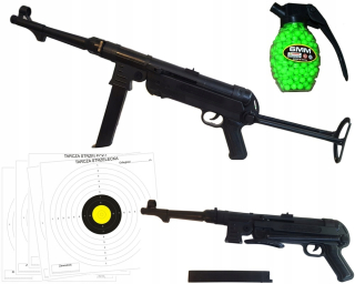 Detská zbraň - VEĽKÁ Puška szmajser MP 40 + GUĽKY + P 49