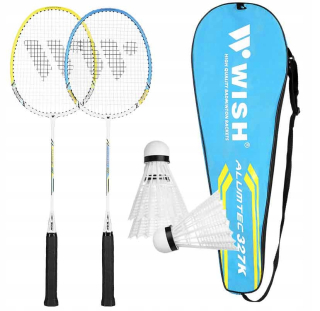 WISH Kit 2 Rackets 3LETS + BADMINTON COVER