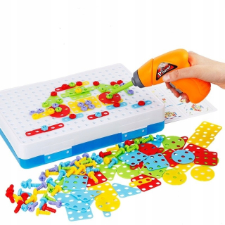 Náradie pre deti - Skrutkovač a skrutky pre skrutkovanie. Set 151 ks