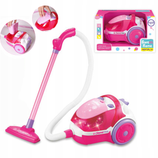 Detská sada na upratovanie - Woob Pink vysávač s funkciou ťahania zvuku