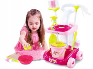 Detská sada na upratovanie - Čistiaci vozík pre deti + MOP Brush