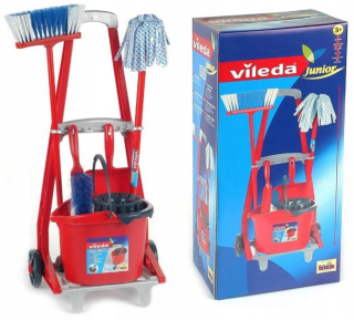 Detská sada na upratovanie - Vozík Čistiaca sada pre deti + vedro