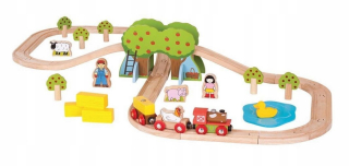 Drevená dráha pre deti - Veľký set farmára s čarovným stromom BJT036