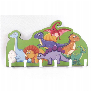 Vešiak do detskej izby - Vešiak pre detské oblečenie na stene. Dinosaurs