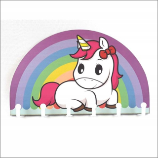 Vešiak do detskej izby - Vešiak na šaty, batohy pre deti pony Rainbow