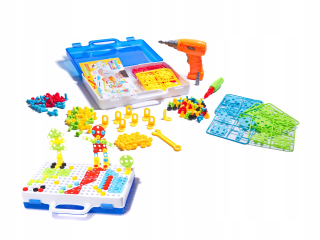 Náradie pre deti - Skrutkovač puzzle bloky v 4W1 237EL kufri.