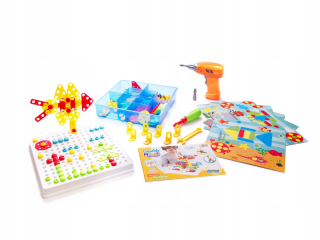 Náradie pre deti - Skrutkovač puzzle bloky v 6W1 261 EL kufra.