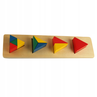 Wood Geometry Triangle Shape Block Stavebné Puzzle