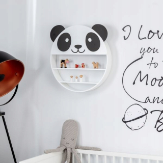 Polica do detskej izby - Žllová polica pre detskú izbu - Panda