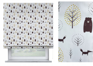 Záclony do detskej izby - Roman Záclony Scandinavian Bear Lis 100x170cm
