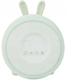 Nočná lampa do detskej izby - Clock Alarm Clock Light Green Rabbit Rabbit Friends