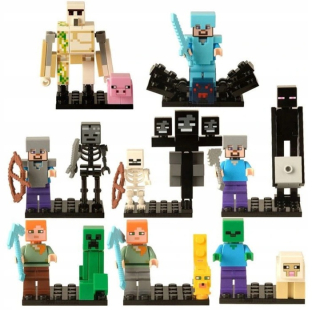 Stavebnica - Sada 16 kusov Číselné údaje Minecraft Blocks + karta
